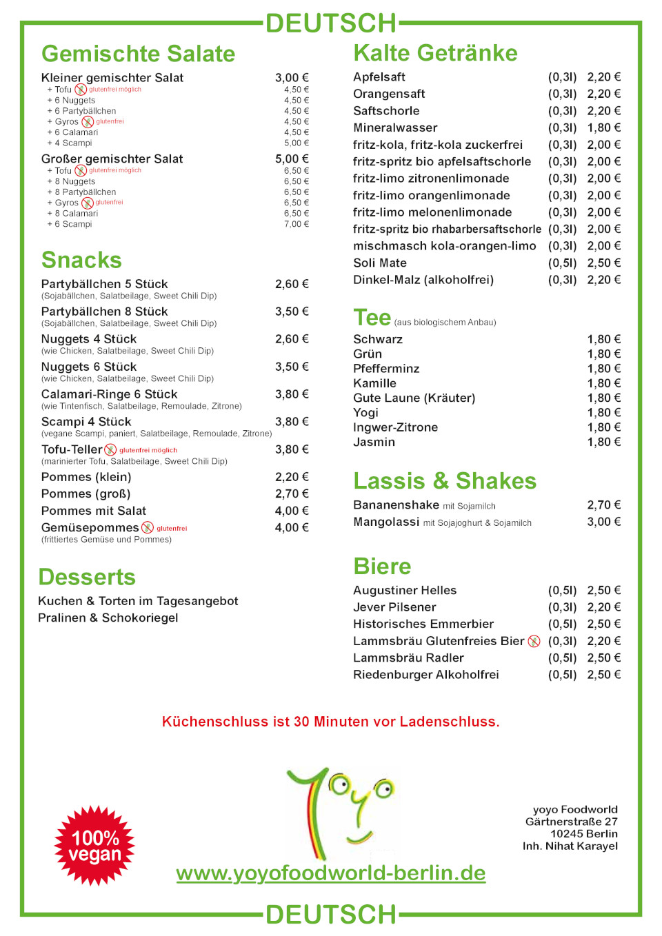 yoyo Foodworld GmbH Das älteste vegane Fastfood Restaurant Deutschlands