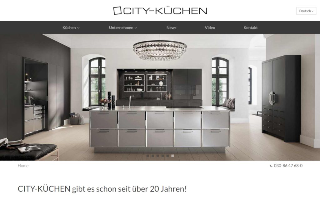Webdesign für unseren Kunden CITY-KÜCHEN