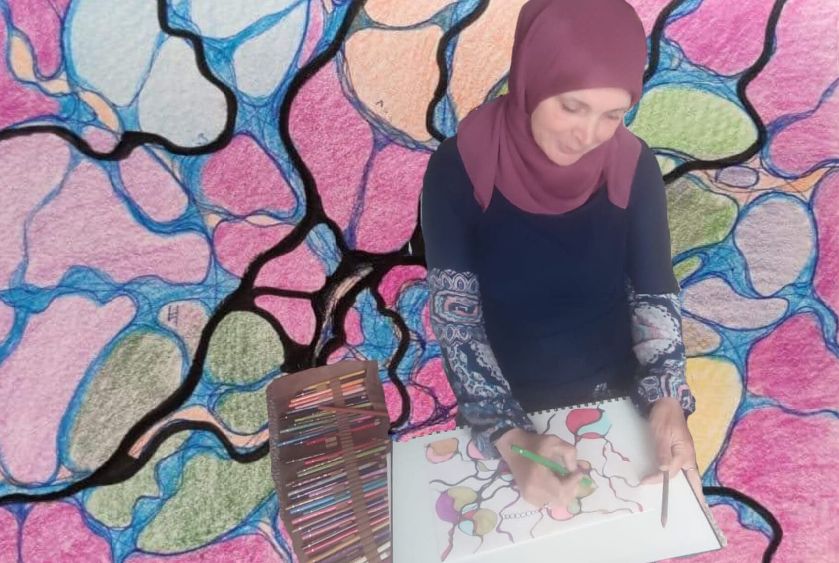 Abstraktes Bild mit Frau