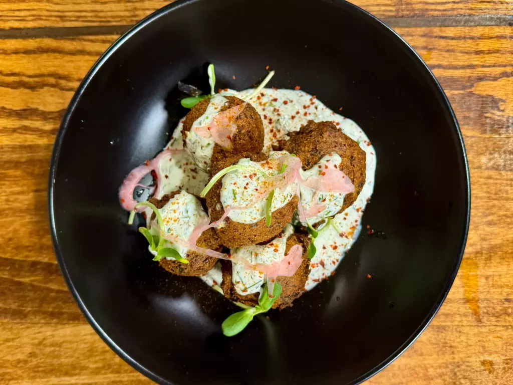 Crab Hush Puppies with Jalapeno Cucumber Ranch in Orange Beach, Alabama