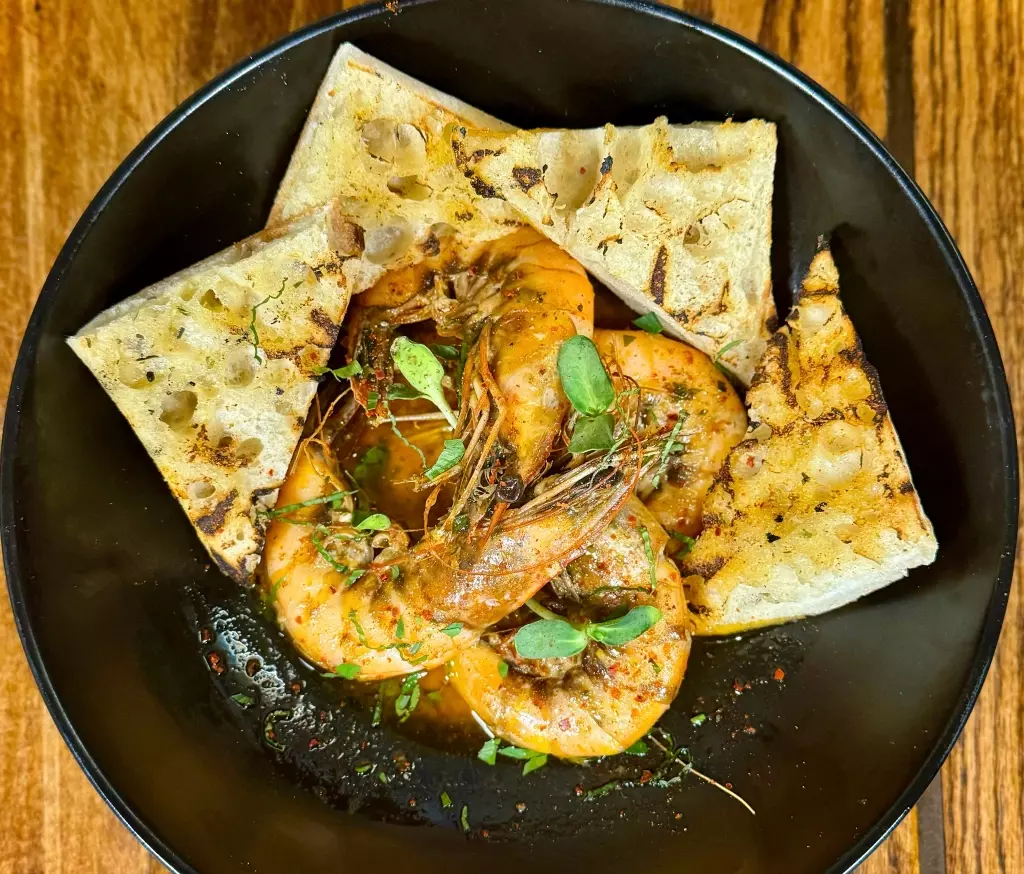 Chili Butter Shrimp wit Grilled Baguette in Orange Beach, Alabama