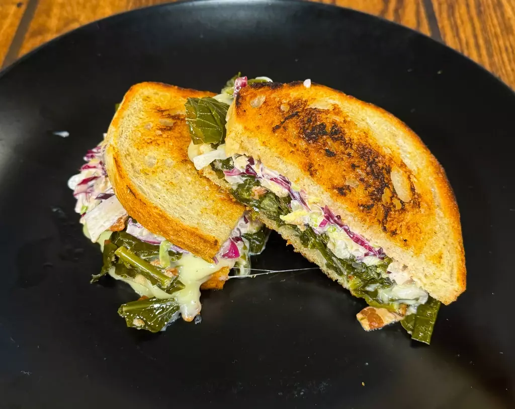 Best, grilled cheese in Orange Beach, AL: The Collard Green Grilled Cheese at Bolo Restaurant