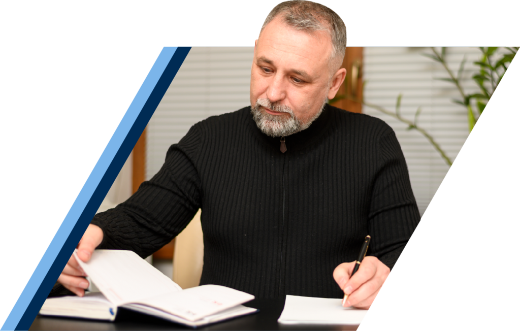 two people reviewing financial data