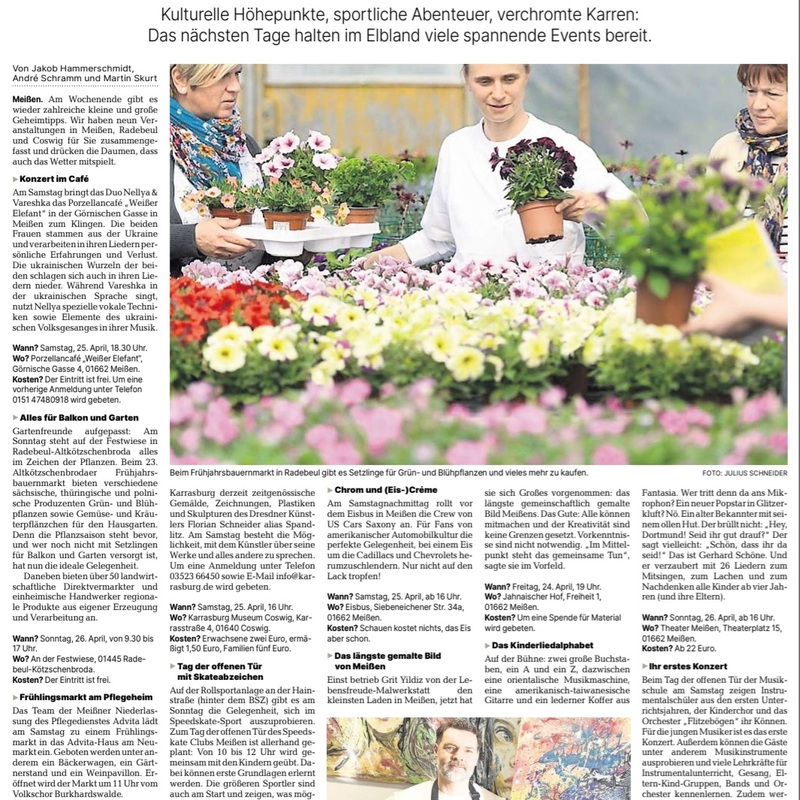 Sächsische Zeitung, 24.04.2026, Neun Tipps für das Wochenende ...