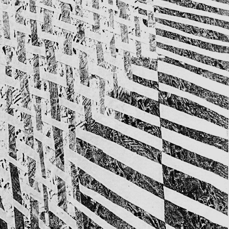 GROßE FOTOCOLLAGE 12, 2004, selbst gestaltete Papiere, geschnitten und geklebt, 100x70cm