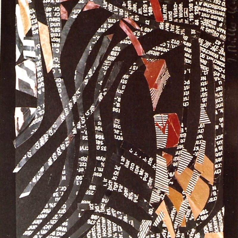 KLEINE PAPIERCOLLAGE 7, 1993, geklebt,15x12cm