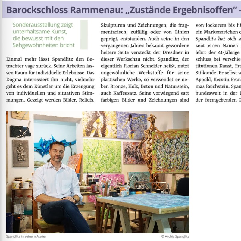 Theater Courier, Ausgabe März 2020, Barockschloss Rammenau, Arbeiten von Spandlitz