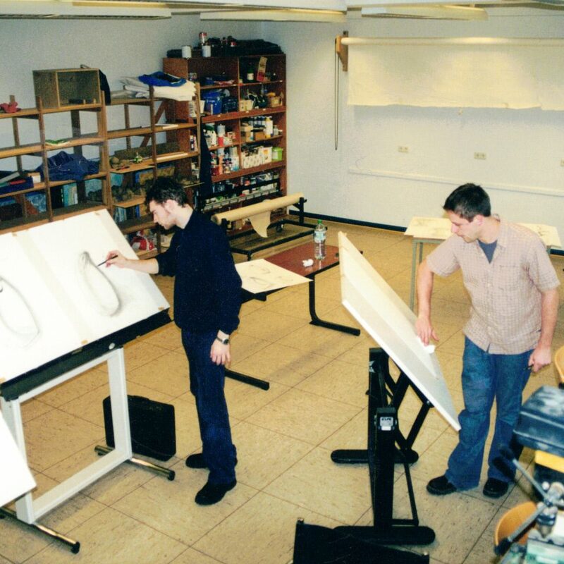 Werkstattsituation  ehemalige Werkkunstschule Flensburg 2002