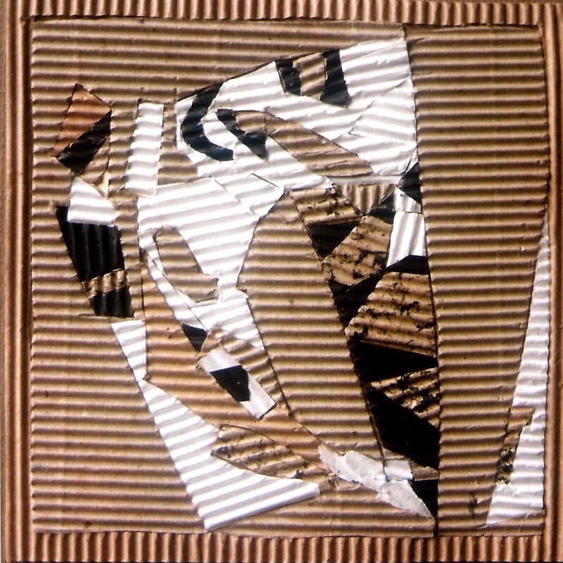 INTARSIE AUS WELLPAPPE 5, 1999, geschnitten und geklebt, 15x15cm