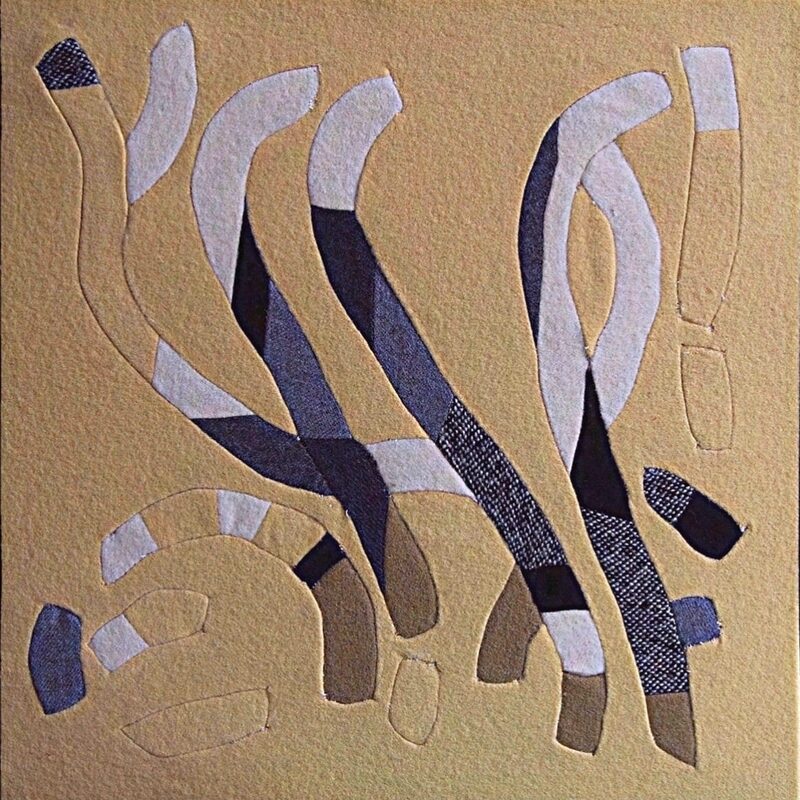 KLEINE TEXTILE INTARSIE 2, 1991, Wollstoff, genäht, 35x35cm