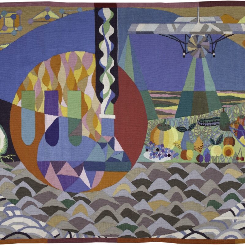 INDUSTRIE UND LANDWIRTSCHAFT, 1961, gewebt,  189x240cm