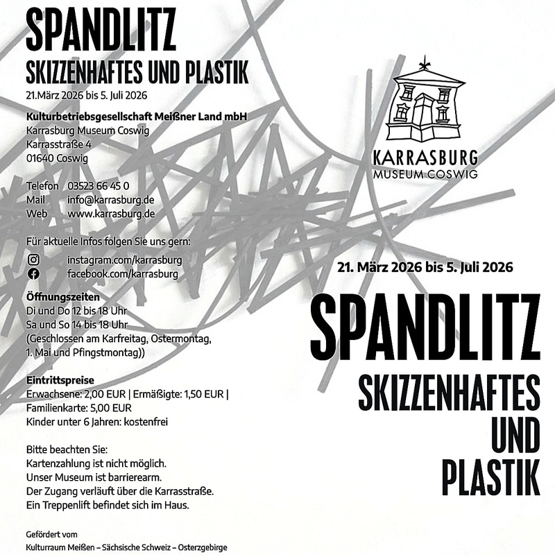 Sonderausstellung "Skizzenhaftes und Plastik", 21. 03. 2026 - 5.07.2026, Museum Karrasburg Coswig