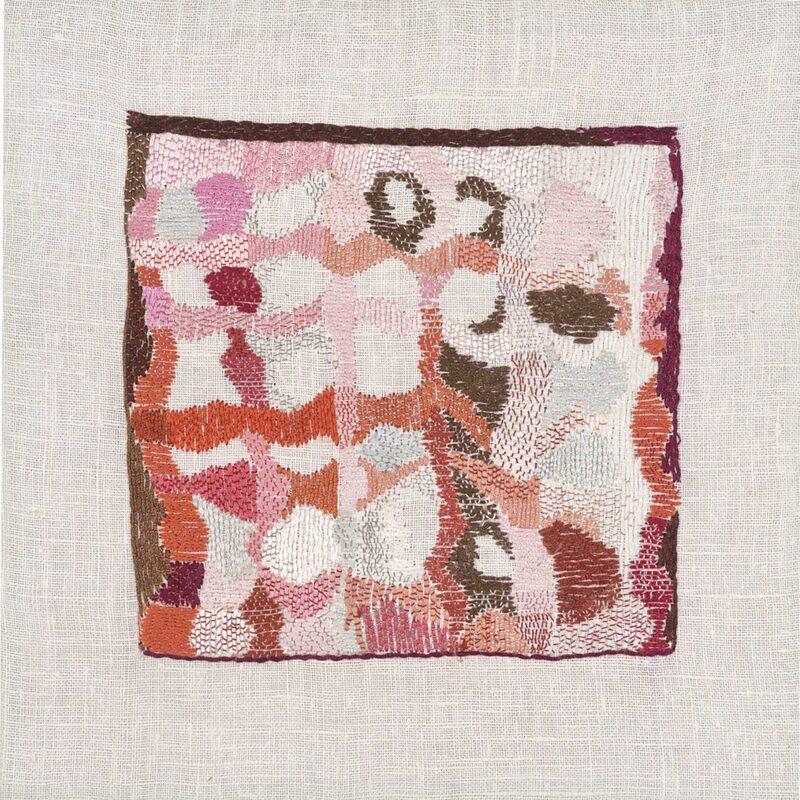 STICKEREI IN ANLEGETECHNIK, 1989, 27x27cm