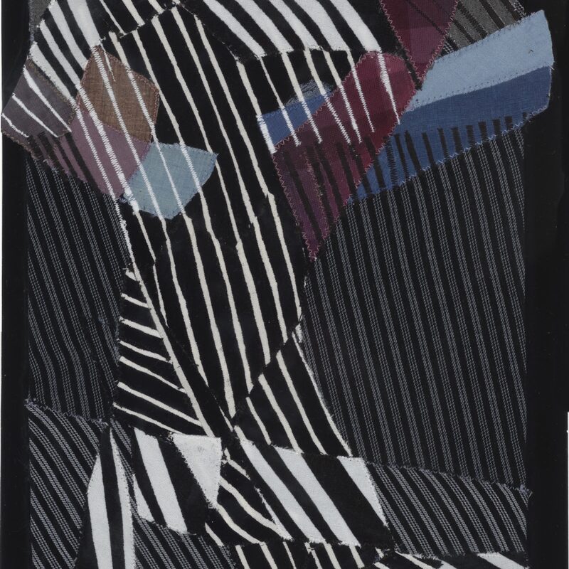 STREIFEN-VARIANTE 2, 
 1995, genäht, 32x24cm