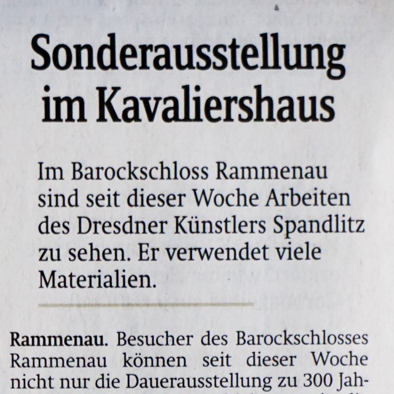 SZ, 9./10. Mai 2020, Sonderausstellung im Kavalierhaus