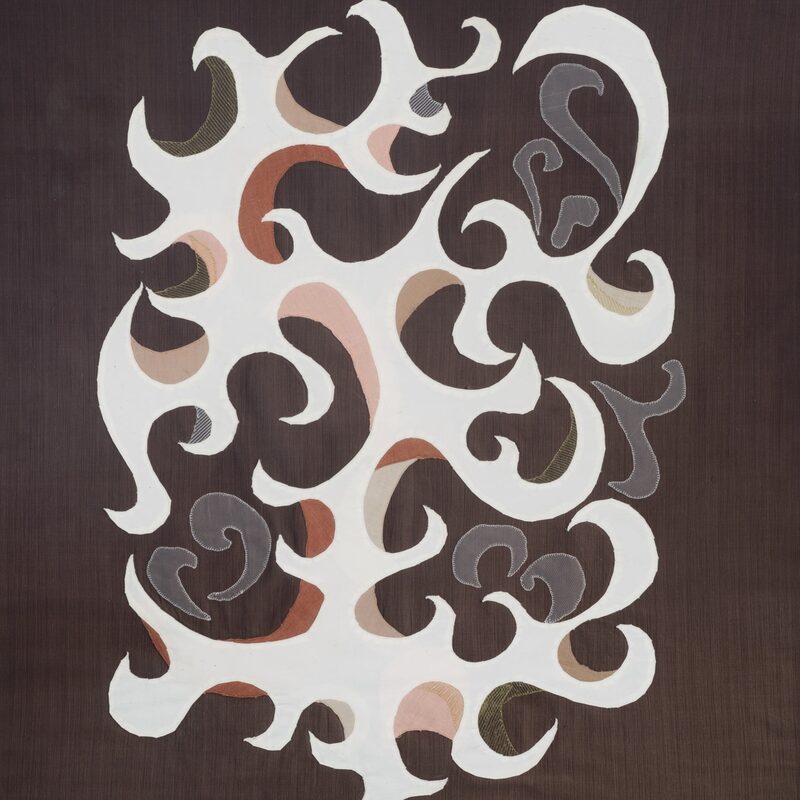 ORNAMENTALER BAUM, genäht, 1977, 97x90cm