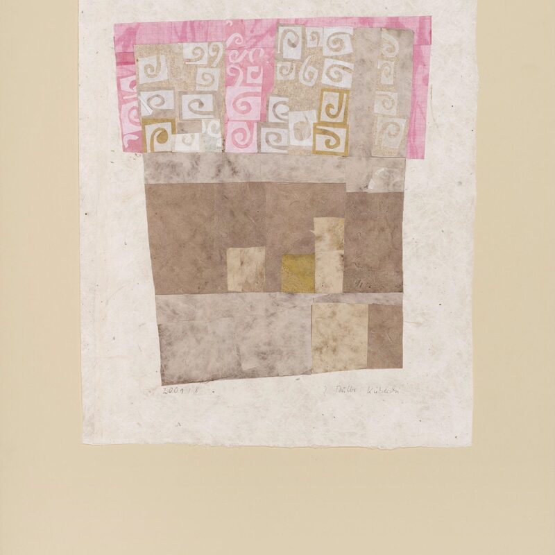 LEICHT SCHRÄG 2, Collage aus Seiden- und Naturpapieren