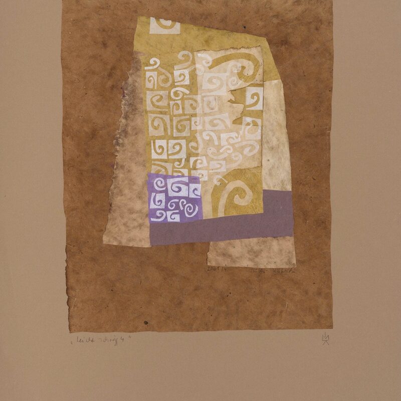 LEICHT SCHRÄG 4, Collage aus Seiden- und Naturpapieren