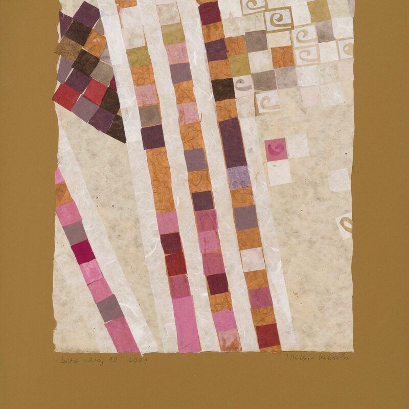 LEICHT SCHRÄG 10, Collage aus Seiden- und Naturpapieren