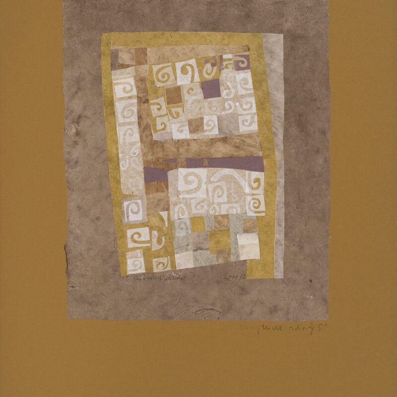 LEICHT SCHRÄG 5, Collage aus Seiden- und Naturpapieren