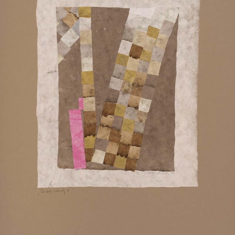 LEICHT SCHRÄG 7, Collage aus Seiden- und Naturpapieren