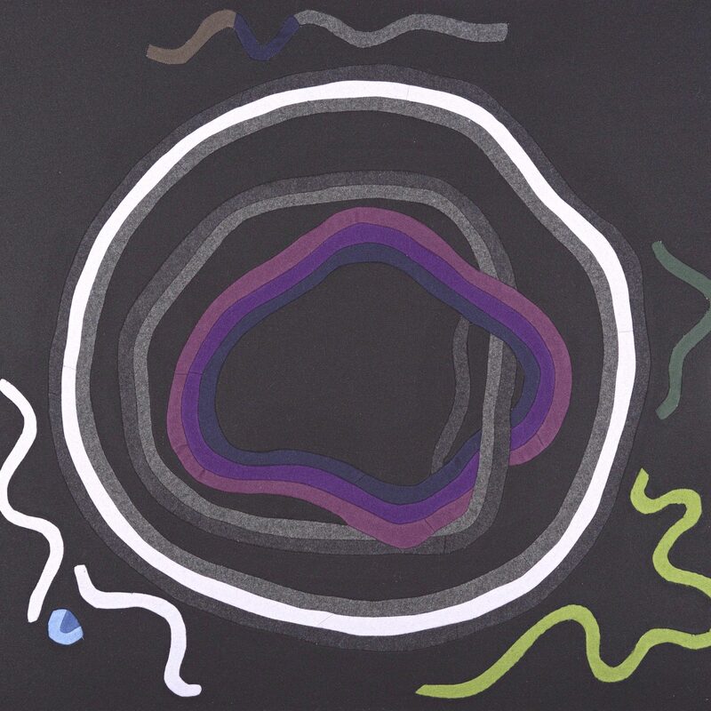 TEXTILE INTARSIE 1,  1981, Wollstoff, genäht,93x101cm