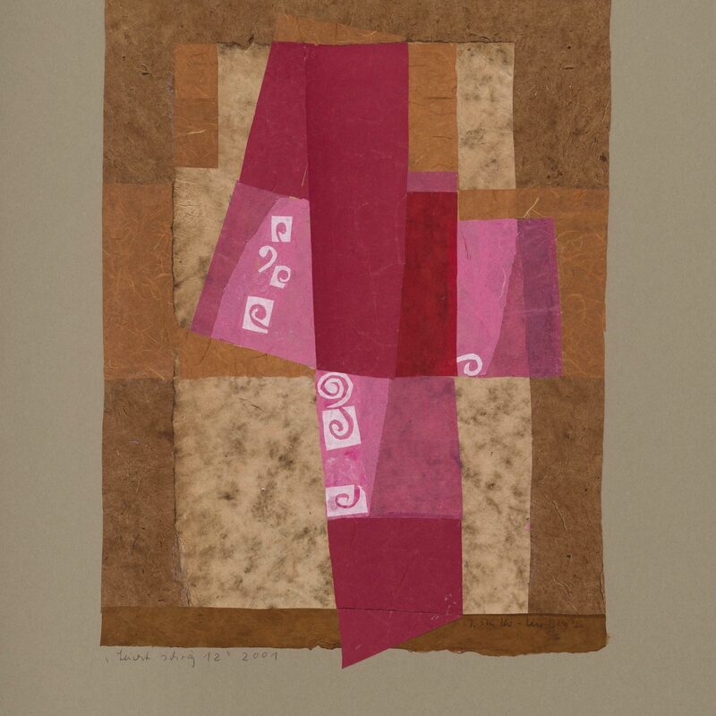 LEICHT SCHRÄG 12, Collage aus Seiden- und Naturpapieren