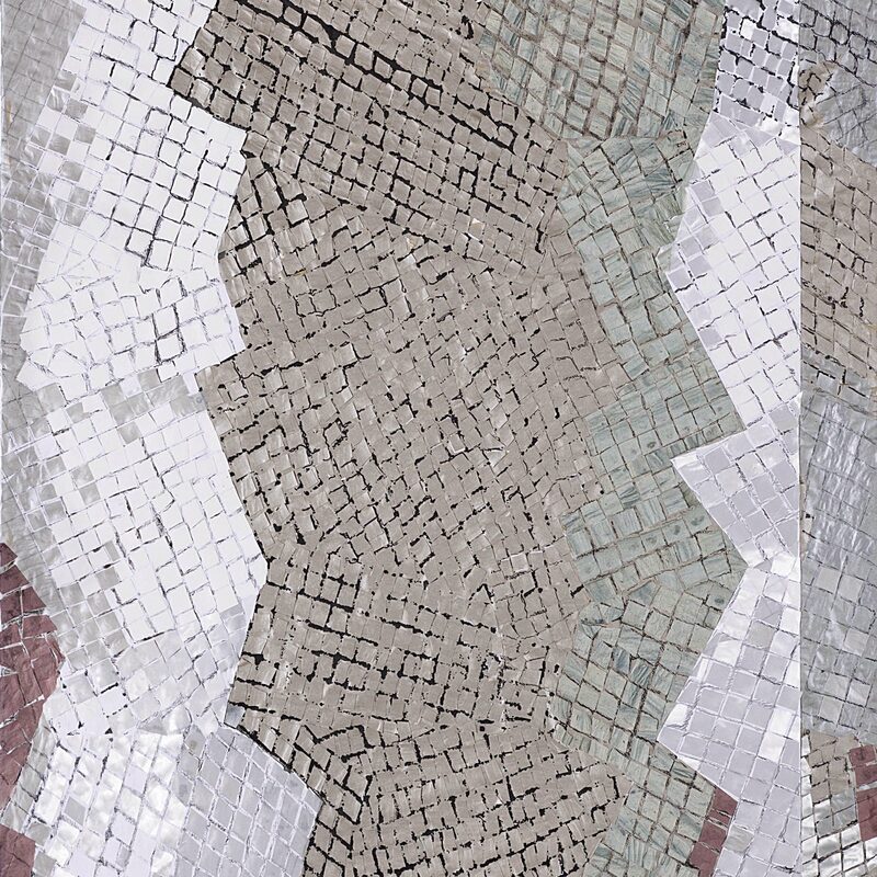 COLLAGE 1, 2005, kleine Papier-Quadrate geschnitten und geklebt, 100x70cm