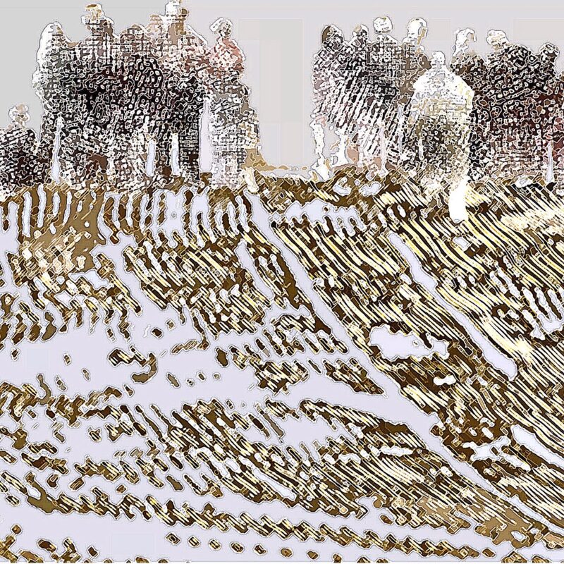 REISEGRUPPE IN DER WÜSTE 2, 2009, Fotografik, Inkjet-Druck auf Aquarellkarton, 34x50cm