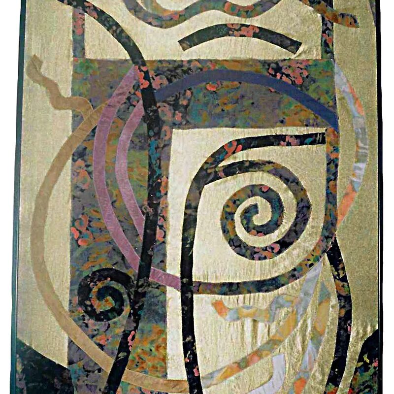 HOMMAGE AN GUSTAV KLIMMT, 1992, genäht, 100x70cm