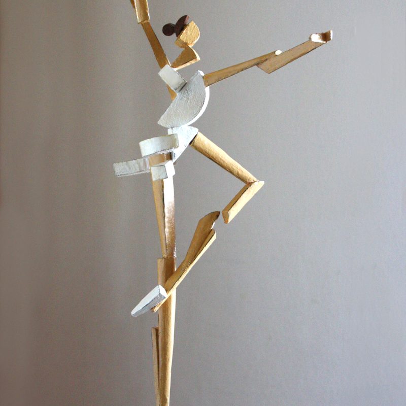 Ballerina 2013, H 58 cm, Holz, Stahl, Kleber, Farbe