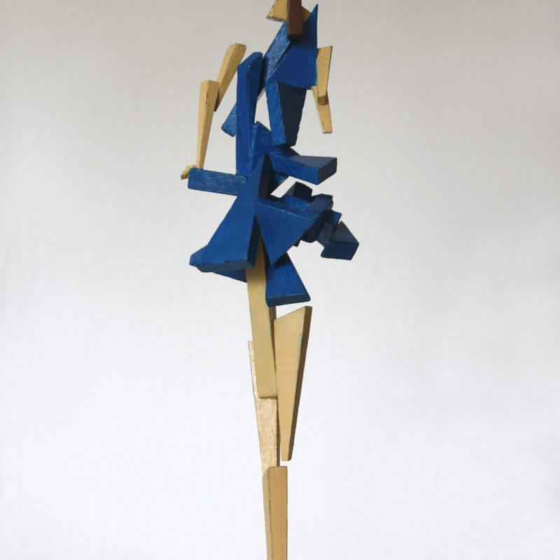 Frau in blau 2013,  H 56,5 cm, Holz, Farbe