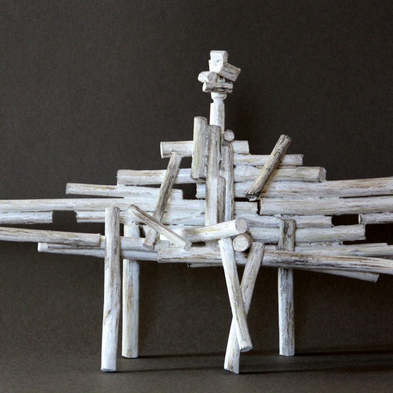 Wartender 2012, L ca. 39 cm, Holz