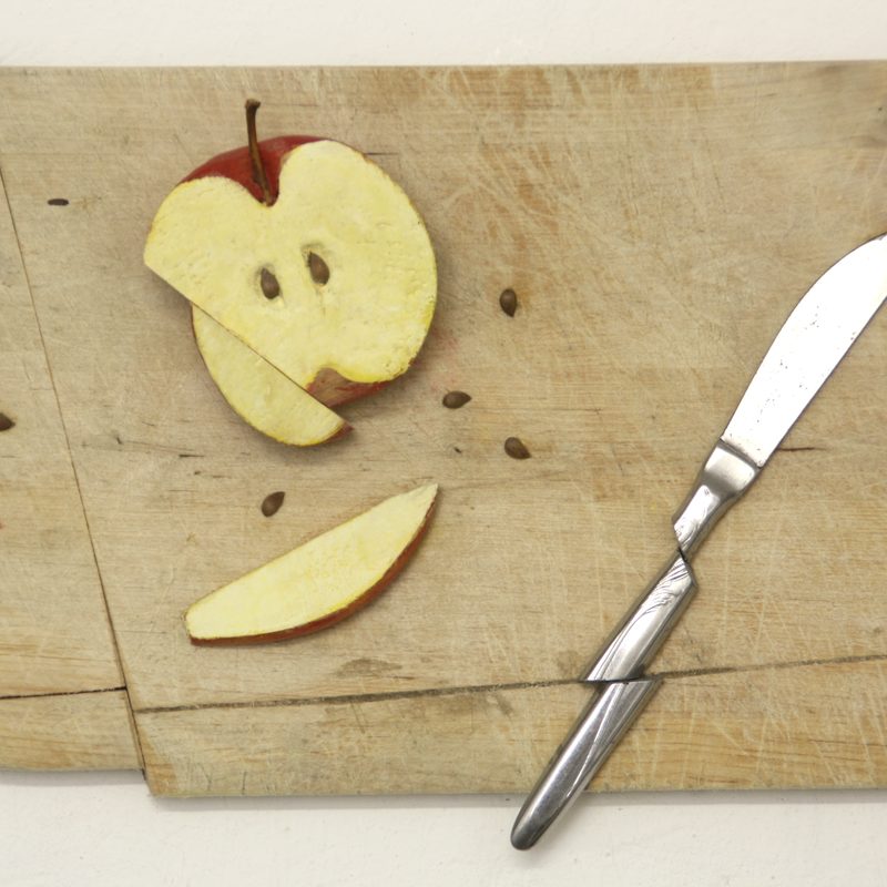 Was Gesundes 2014, L 31 cm, Holz, Farbe, Messer