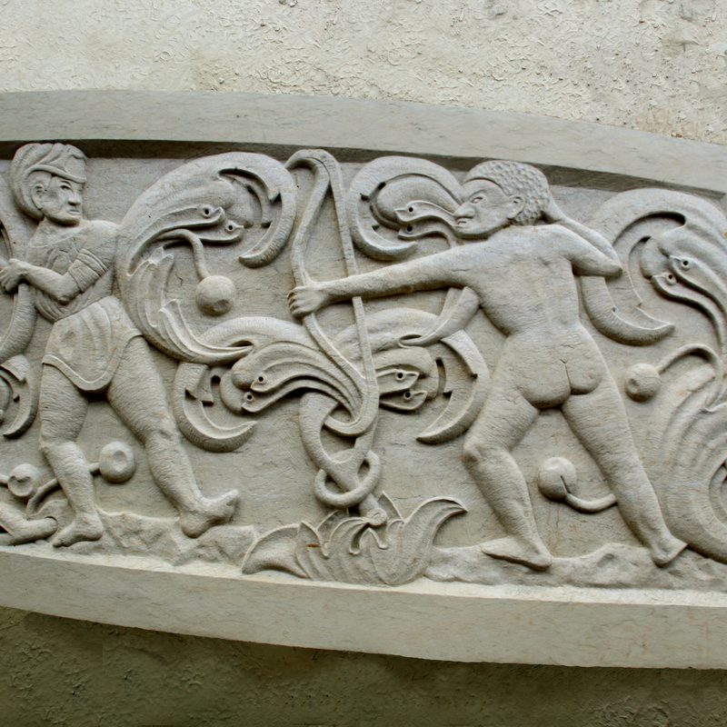 Relief, Cottaer Sandstein, Schloss Hartenfels, 2014