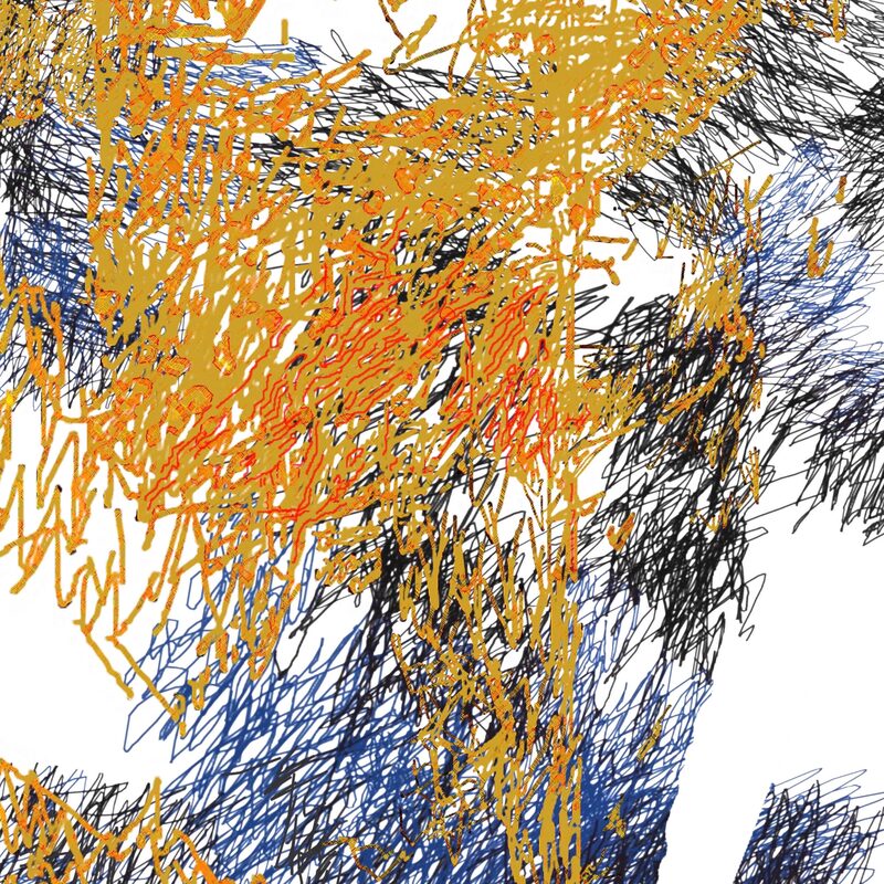 SCHRAFFURBILD 3, 2012, freie Farbschraffuren mit dem Curser auf weiß, Inkjet-Druck auf Aquarellkarton, 100x70cm