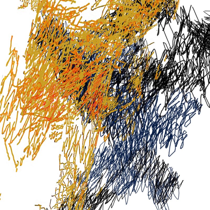 SCHRAFFURBILD 4, 2012, freie Farbschraffuren mit dem Curser auf weiß, Inkjet-Druck auf Aquarellkarton, 100x70cm