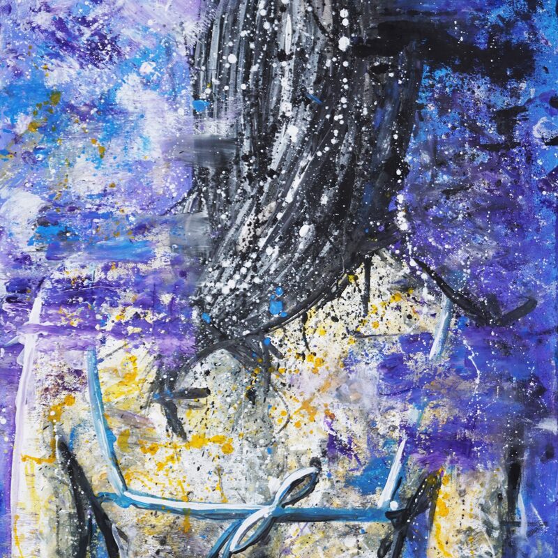 Rückenaspekt 2022, 80x60 cm, oil on canvas (mixed media)