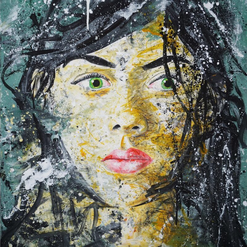 Entrückt 2022, 100x80 cm, oil on canvas (mixed media)