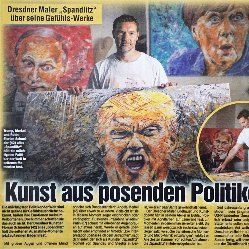 Morgenpost Sachsen/ Tag24 Berlin, 24. August 2020, Kunst aus posenden Politikern
