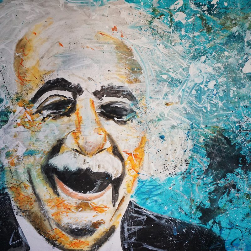 Relativ (Albert Einstein)  2021, aus der Serie  "emotions",  120x80 cm, Acryl auf Leinwand