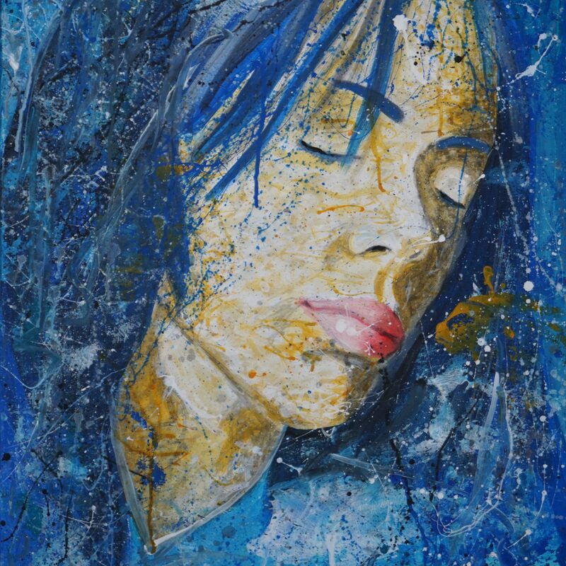 Im Mondschein 2022, 80x60 cm, Acryl auf Leinwand