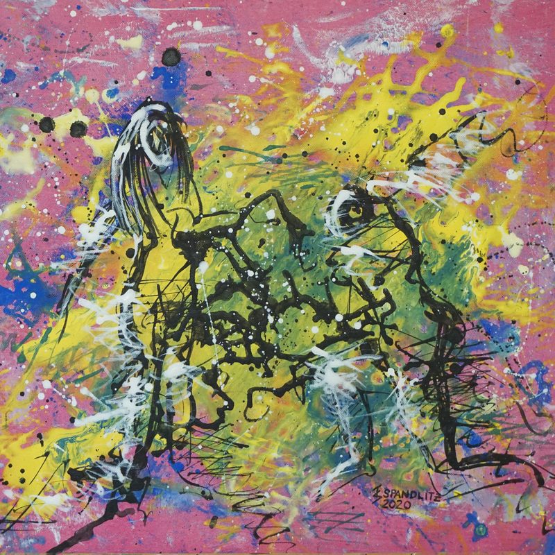 Begegnung in bunt 2020, 60x50 cm, Acryl auf Leinwand