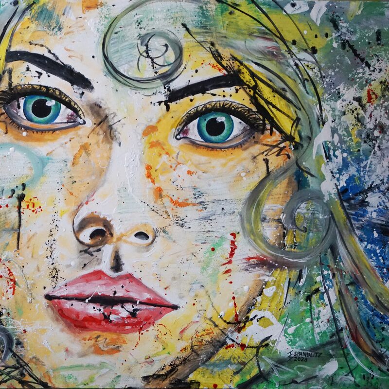 Hellwach 2023,  68x104 cm, Öl auf Hartfaserplatte