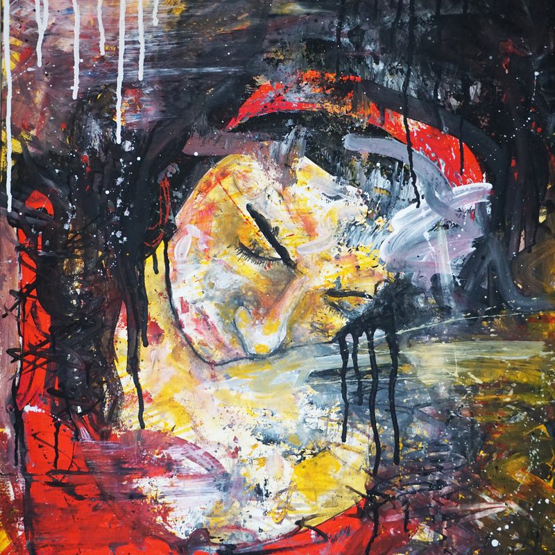 Dämmerhell 2021, 80x60 cm, Acryl auf Leinwand