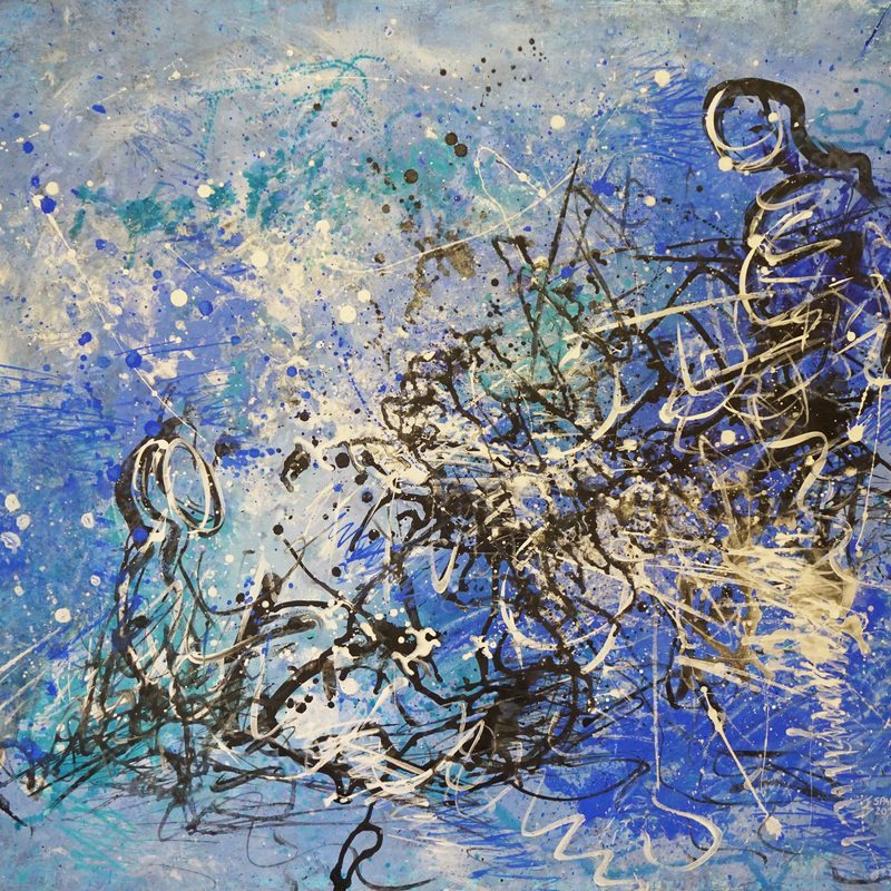 Zur blauen Stund 2019, 110x90 cm, Acryl on hardboard