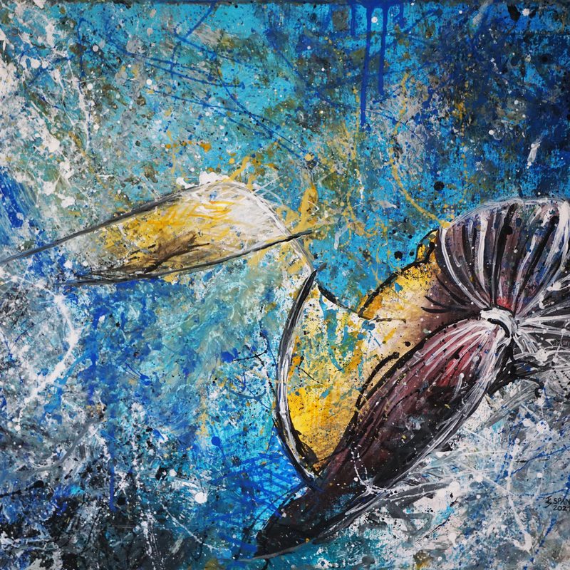 Im Traum 2021, 80x60 cm, Acryl auf Leinwand