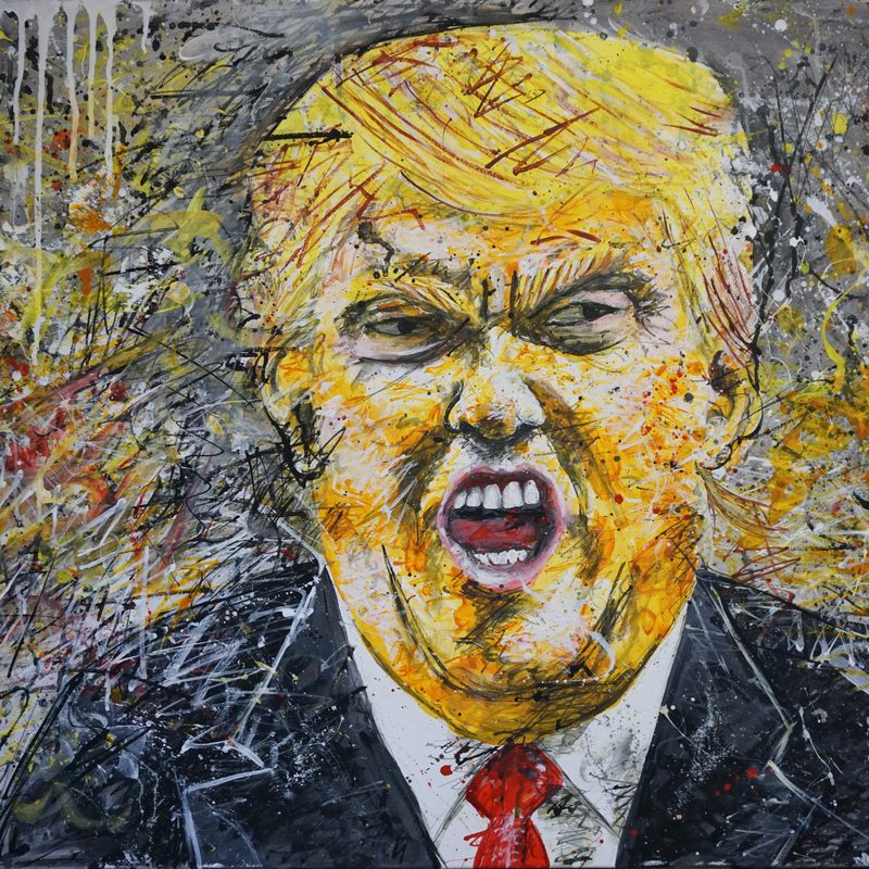 Fake News (Donald Trump) 2020,  aus der Serie  "emotions", 120x80 cm, Acryl auf Leinwand