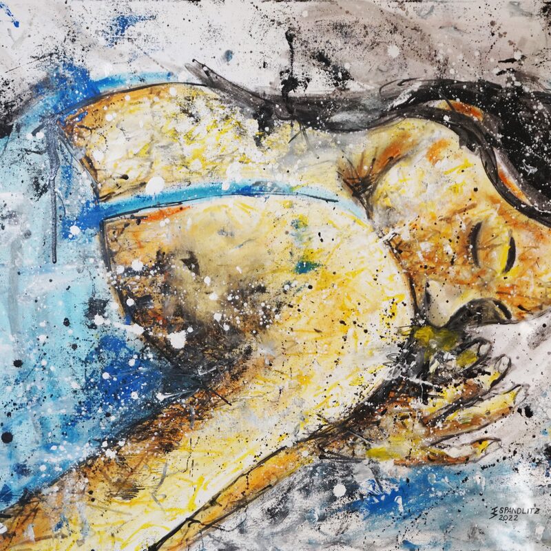 Träume 2022, 90x70 cm, Öl auf Leinwand (Mischtechnik)