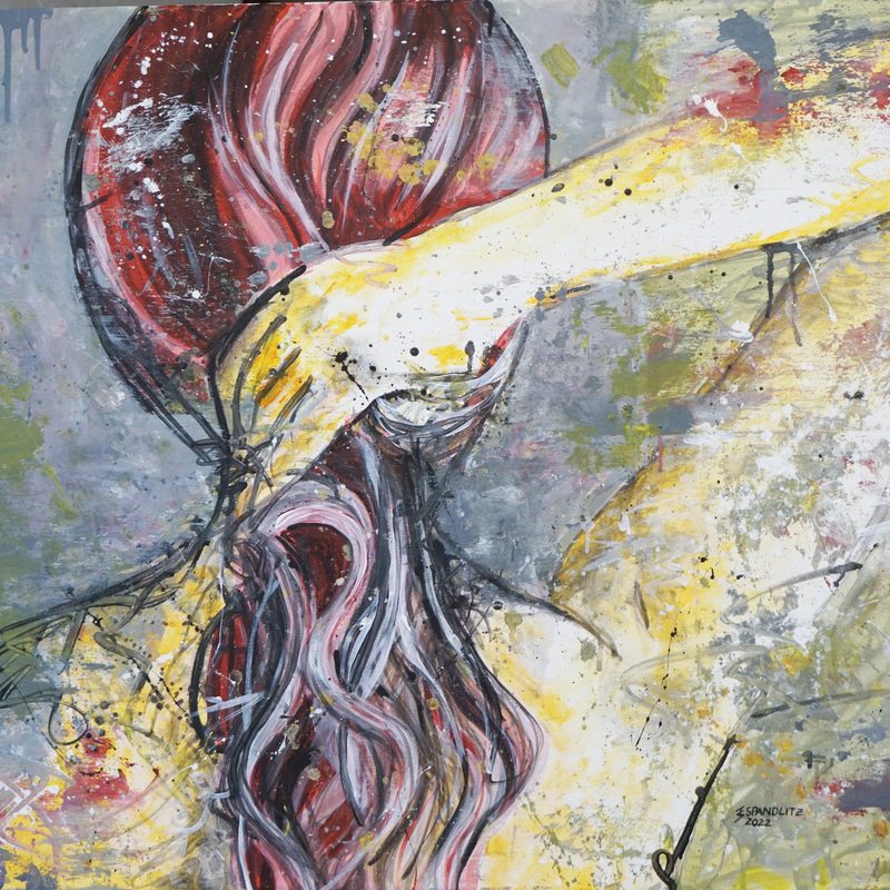 Am Spiegel 2022, 100x80 cm, acrylic on canvas